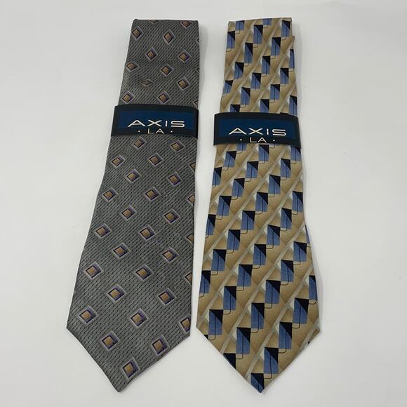 3/$15!  New! Axis LA bundle of 2 💯% silk ties - Picture 1 of 11